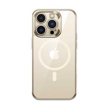 Ceponya Apple iPhone 14 Pro Magsafe Şarj Özellikli Premium Cam Arka Yüzey Benks Electroplated Kapak Kılıf