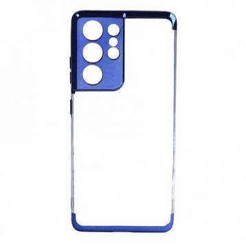 Ceponya Galaxy S21 Ultra İnce Köşeleri Renkli Şeffaf Silikon Kılıf