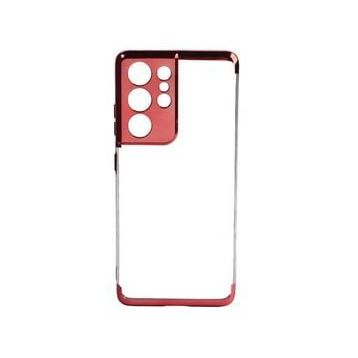 Ceponya Galaxy S21 Ultra İnce Köşeleri Renkli Şeffaf Silikon Kılıf