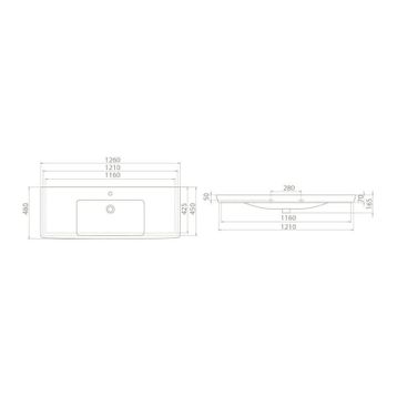 Cerastyle 125 cm Porto Etajerli Lavabo