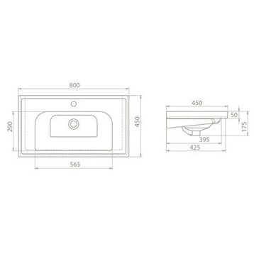 Cerastyle 80 cm Frame Etajerli Lavabo