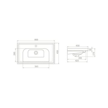 Cerastyle 80 cm Frame Etajerli Lavabo