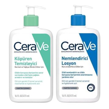 Cerave 473 ml Nemlendirici Losyon+473 ml Köpüren Temizleyici