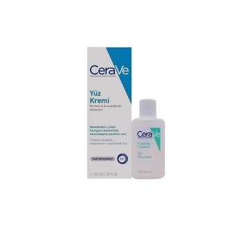 Cerave 52 ml SPF50 Nemlendirici Yüz Kremi ve 20 ml Köpüren Temizleyici Set
