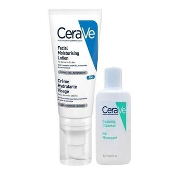Cerave 52 ml SPF50 Nemlendirici Yüz Kremi ve 20 ml Köpüren Temizleyici Set