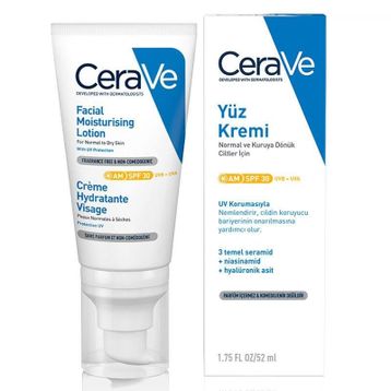 CeraVe Normal ve Kuruya Dönük Ciltler SPF30 52 ml Güneş Korumalı Yüz Kremi