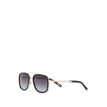 Cerruti 1881 CR 80027 C1 Geometrik Siyah Altın Rengi Metal Erkek Güneş Gözlüğü