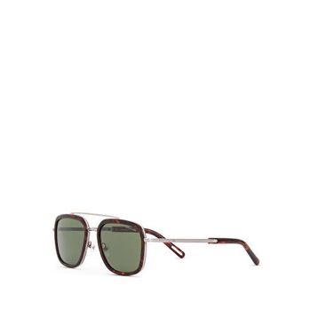 Cerruti 1881 CR 80027 C2 Kahverengi Geometrik Havana Metal Erkek Güneş Gözlüğü