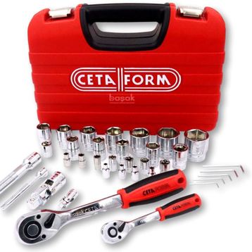Ceta C20-35PH4 35 Parça 4-32 mm 1/4+1/2 Plastik Kutulu Lokma Takımı