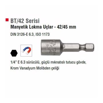 Ceta Form BT-0842 8 mm Manyetik Somun Tutucu Lokma