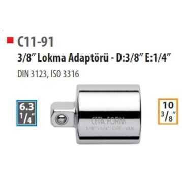 Ceta Form C11-91 3-8 inç Lokma Adaptörü