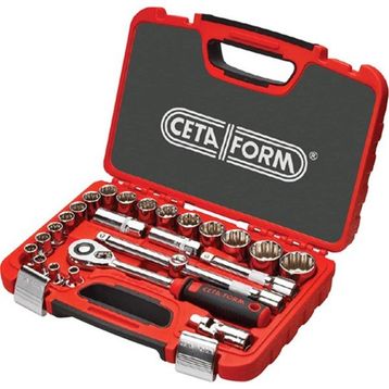 Ceta Form C20-35PH4 35 Parça 1/4+1/2 inç 6 Köşe Lokma Takımı