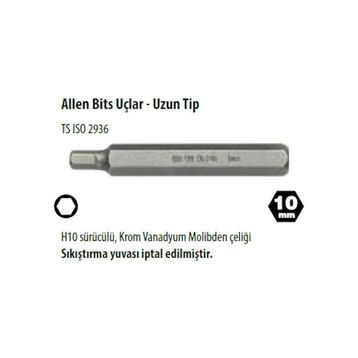 Ceta Form CB-2006G 12 Adet 6.0x30 mm Kısa Tip H10 Allen Bits Uç