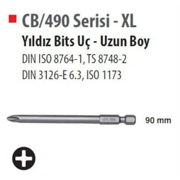 Ceta Form CB/903 1/4 inç PH 3x90 mm 12'li Yıldız Bits Uç