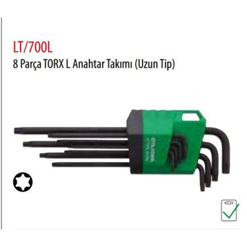 Ceta Form LT/700IPR 8 Parça 5 Köşe Delikli Torx L Uzun Tip Anahtar Takımı