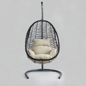 Cewi Cosmo Swing Kahve Rattan Krem Oturumlu Salıncak