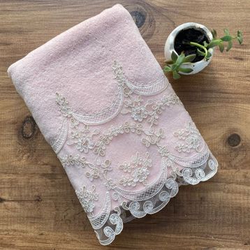Çeyiz Bahçesi 50x90 cm Fabella Pudra Kadife Havlu