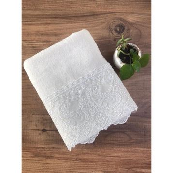 Çeyiz Bahçesi 50x90 cm Krem Liza Kadife Havlu