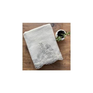 Çeyiz Bahçesi 50x90 cm Krem Vera Kadife Havlu