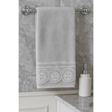 Çeyiz Bahçesi Ahu 50x90 cm Gri Kadife Havlu