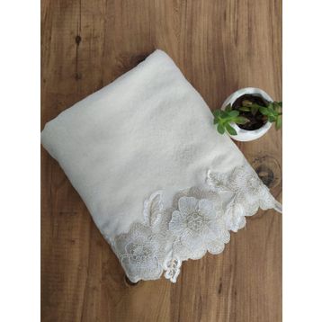 Çeyiz Bahçesi Gülşen 50x90 cm 3 Boyutlu Krem Kadife Havlu