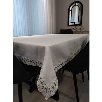 Çeyiz Bahçesi Jotem 160x220 cm Linen Keten Krem Masa Örtüsü