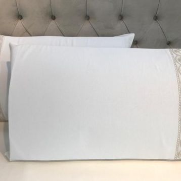 Çeyiz Bahçesi Sadem 2 Adet 50x70 cm Fransız Güpürlü Krem Cappuccino Yastık Kılıfı