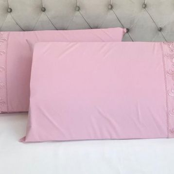 Çeyiz Bahçesi Sarmaşık 2 Adet 50x70 cm Fransız Güpürlü Pudra Yastık Kılıfı