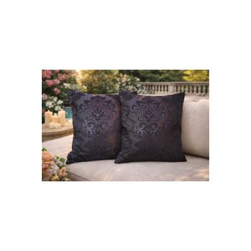 Çeyiz Bahçesi Şönil 2 Adet 40x40 cm Dekoratif Siyah Kırlent Kılıfı
