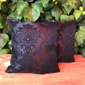 Çeyiz Bahçesi Şönil 2 Adet 40x40 cm Dekoratif Siyah Kırlent Kılıfı