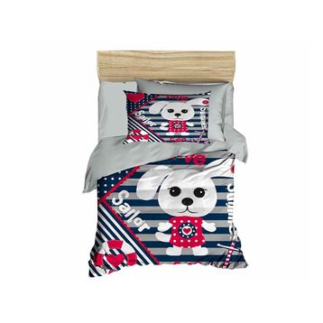 Çeyiz Diyarı 177855-11 Dijital Baskılı 3d Bebek Sailor Gri Nevresim Takımı
