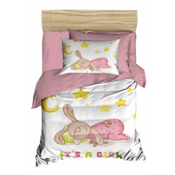 Çeyiz Diyarı 177855-18 Dijital Baskılı 3d Bebek Night Pudra Nevresim Takımı