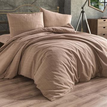 Çeyiz Diyarı Brush 3 Parça Cappucino Tek Kişilik Nevresim Takımı