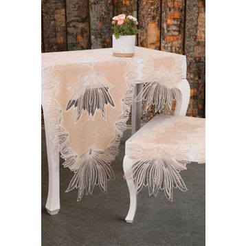 Çeyiz Diyarı CD161897 Cappucino 5 Parça Pride Kadife Örtü Salon Takımı