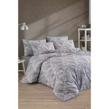 Çeyiz Diyarı Diego 195x220 cm Gri Çift Kişilik Nevresim Takımı