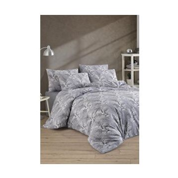 Çeyiz Diyarı Diego 195x220 cm Gri Çift Kişilik Nevresim Takımı