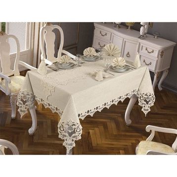 Çeyiz Diyarı Duru Krem 26 Parça Masa Örtüsü