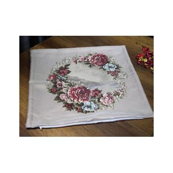 Çeyiz Diyarı Goblen 2 Adet 60x60 cm Çiçekli Kırlent Kılıfı