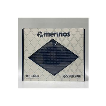 Çeyiz Diyarı Merinos Modern Line Lacivert 2 Parça Tek Kişilik Battaniye Seti