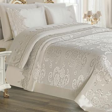 Çeyiz Diyarı Violet Krem Pike Takımı 6 Parça