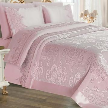 Çeyiz Diyarı Violet Pudra Pike Takımı 6 Parça