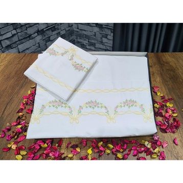 Çeyiz Diyarı Yasmin Nakışlı Pamuklu 6 Parça Krem Nevresim Takımı
