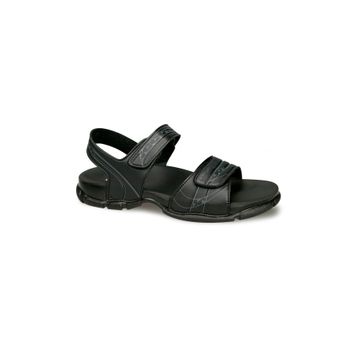 Ceyo Riva Merdane Siyah Erkek Sandalet