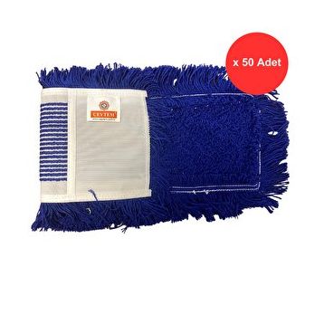 Ceytem Mavi 50x50 cm Zincir Dikiş Orlon Mop