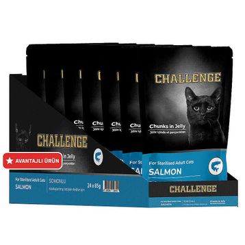 Challenge Pouch Somonlu Kısırlaştırılmış 24x85 gr Kedi Yaş Maması