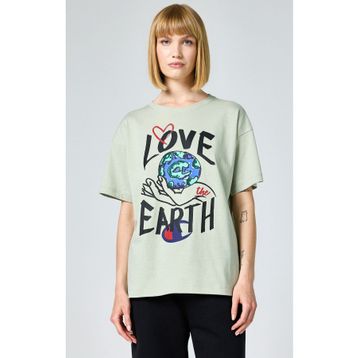 Champion 117179-GS072 Yeşil Eco Future Crewneck Kadın T-Shirt