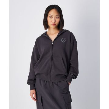 Champion 117493-ES503 Surplus + Utility Hooded Full Zip Siyah Kadın Sweatshirt