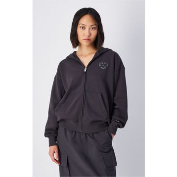 Champion 117493-ES503 Surplus + Utility Hooded Full Zip Siyah Kadın Sweatshirt