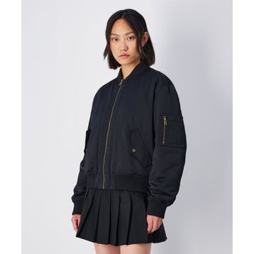 Champion 117578-KK001 Outdoor Bomber Jacket Siyah Kadın Ceket
