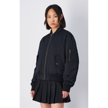 Champion 117578-KK001 Outdoor Bomber Jacket Siyah Kadın Ceket